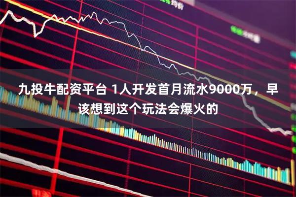 九投牛配资平台 1人开发首月流水9000万，早该想到这个玩法会爆火的