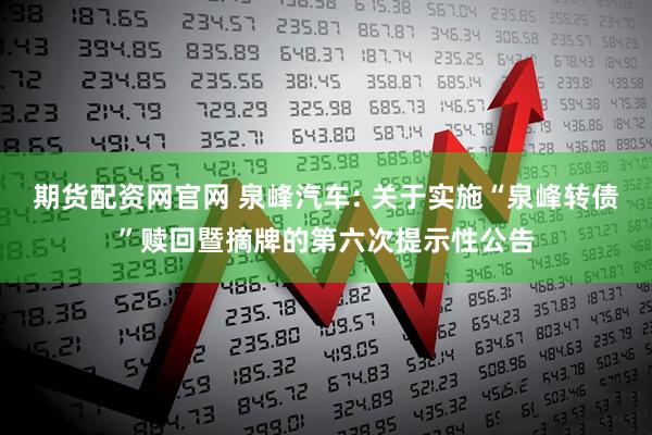 期货配资网官网 泉峰汽车: 关于实施“泉峰转债”赎回暨摘牌的第六次提示性公告