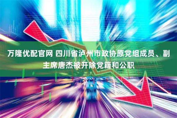 万隆优配官网 四川省泸州市政协原党组成员、副主席唐杰被开除党籍和公职