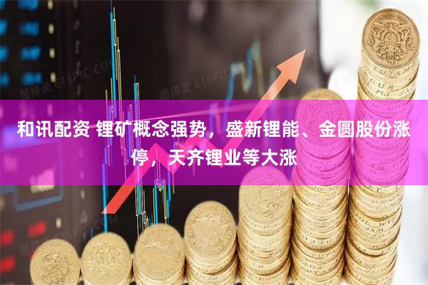 和讯配资 锂矿概念强势，盛新锂能、金圆股份涨停，天齐锂业等大涨
