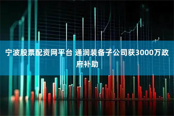 宁波股票配资网平台 通润装备子公司获3000万政府补助