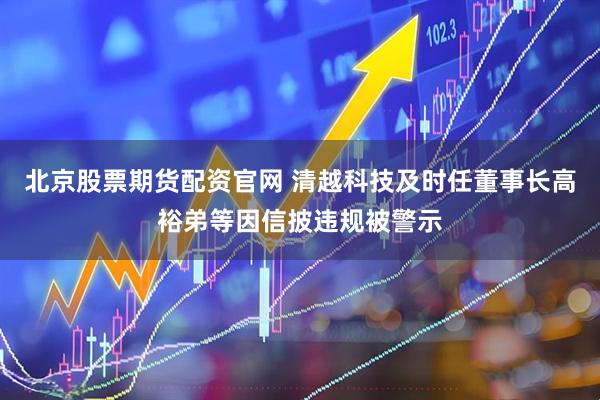 北京股票期货配资官网 清越科技及时任董事长高裕弟等因信披违规被警示